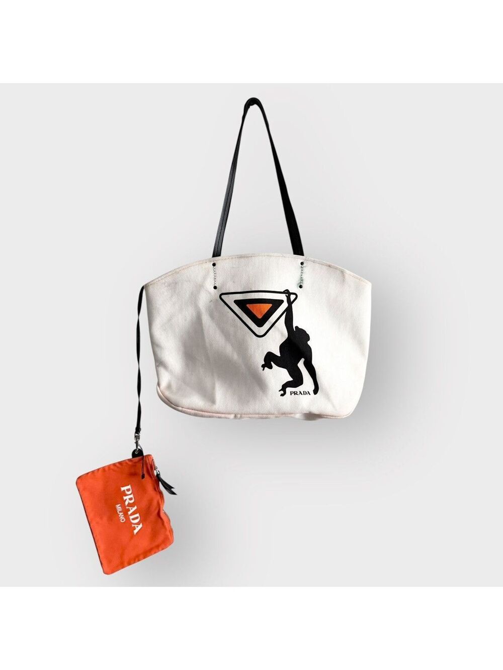 Prada Canapa Monkey-Print Tote Bag